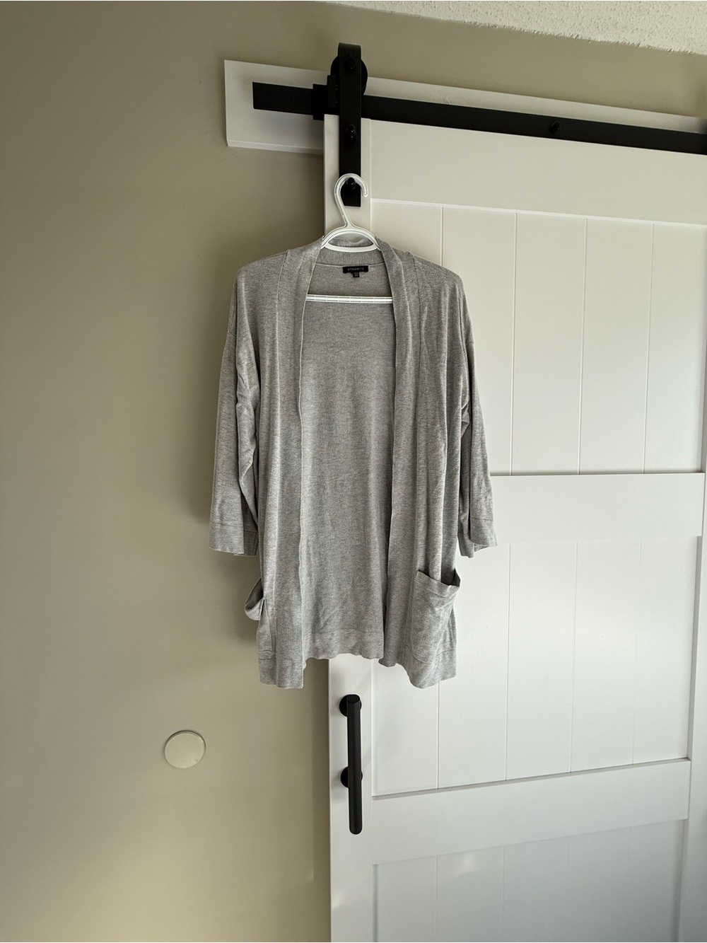 Dynamite Light Gray Open Front Women's Cardigan Sweater